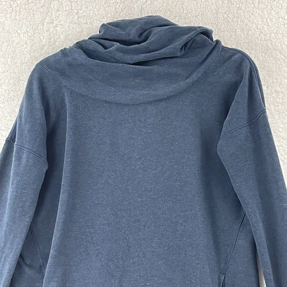 Lululemon Stress Less Sweater Women Size 4 Blue Hoodie Long Sleeve Knit Pullover